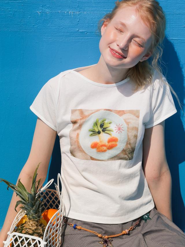 Fruit Palm Tree T-shirt - White