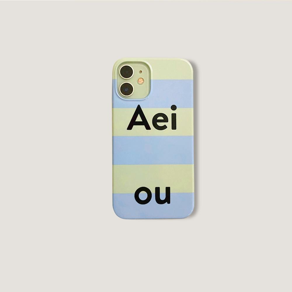 Aeiou Phone case Glossy Stripe Glossy Celery Water