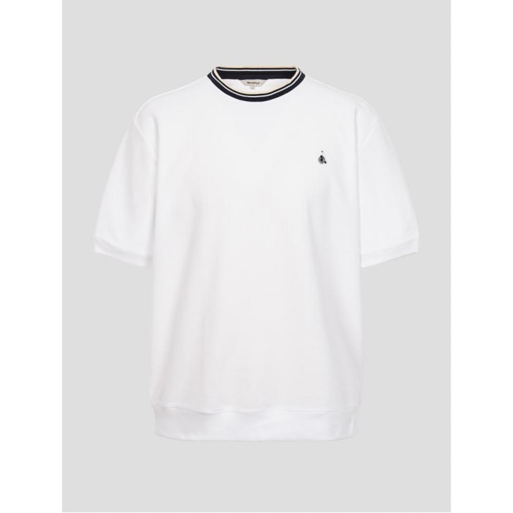 [빈폴] 허니콤 피케 티핑 반팔 스웨트셔츠  화이트 (BC3342C211)