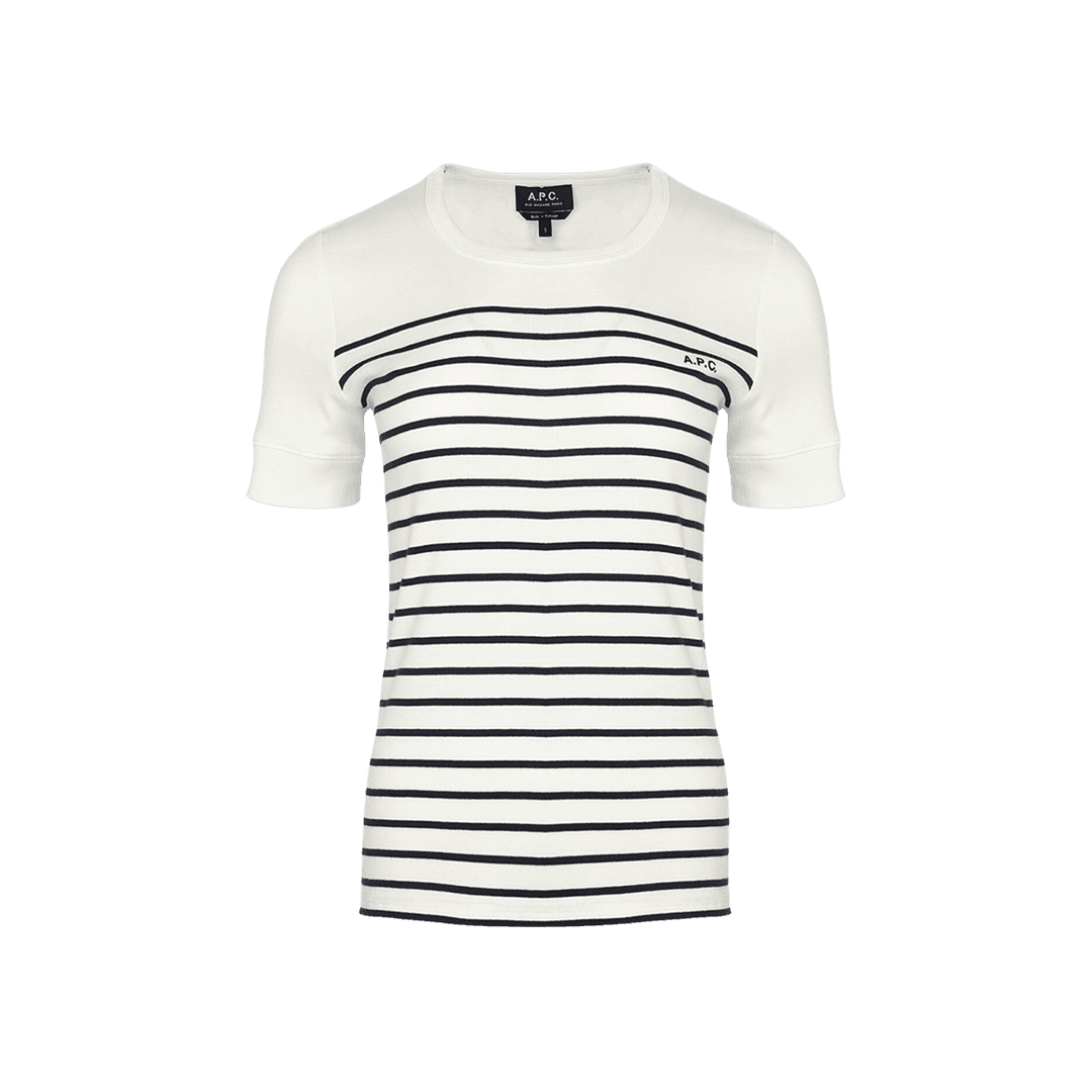 (W) A.P.C. Alexandria Stripe T-Shirt Ecru