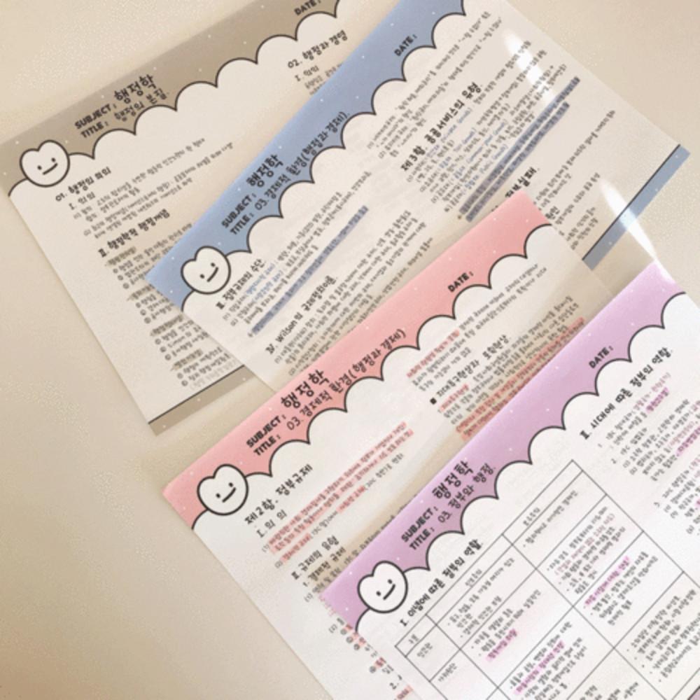 (프리미엄용지) 피식 버블 가로 B5떡메 모눈 대 떡메모지 공시생떡메 노트패드 - 치즈샵