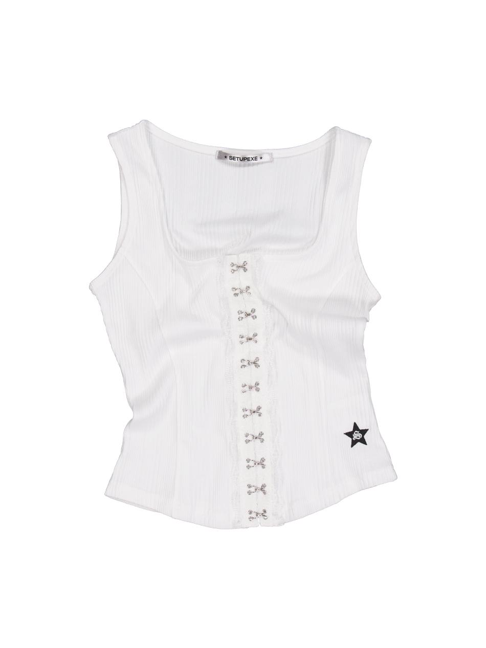 LACE HOOK SLEEVELESS / WHITE