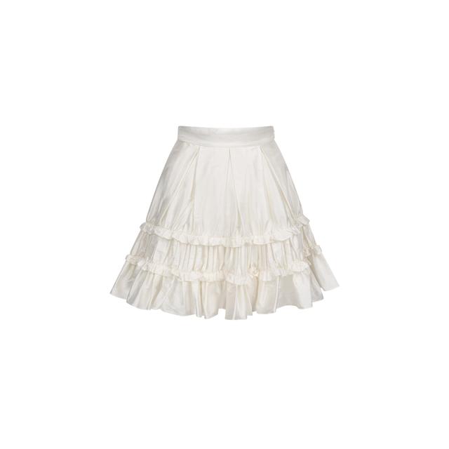 Mini Maud Skirt in Ivory Dupion