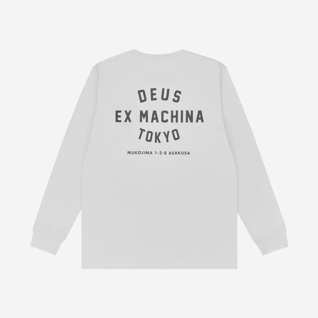 Deus Ex Machina Tokyo Asakusa Address Long Sleeve T-Shirt White
