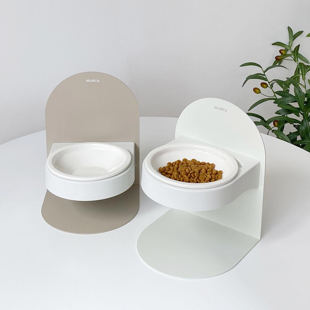 모냐 마그넷 테이블 2개세트(유광보울) 고양이 밥그릇 세라믹 급체방지 식기 식탁