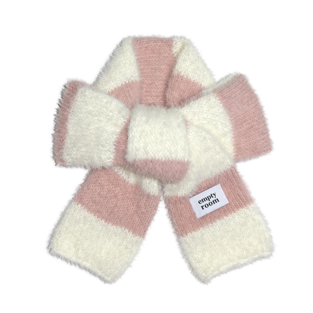 sleeve hairy stripe muffler (pink)