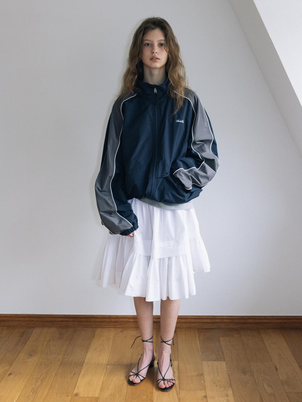 UNBALANCE LAYER SKIRT, WHITE