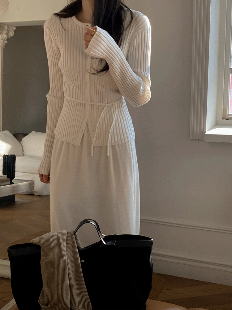 [네이비 당일발송] 아우리 스트랩 골지 가디건(3color)