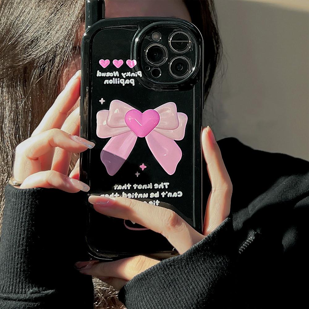 귀여운 블랙리본 레트로 전화기 안테나 젤리 폰케이스단품 아이폰13미니