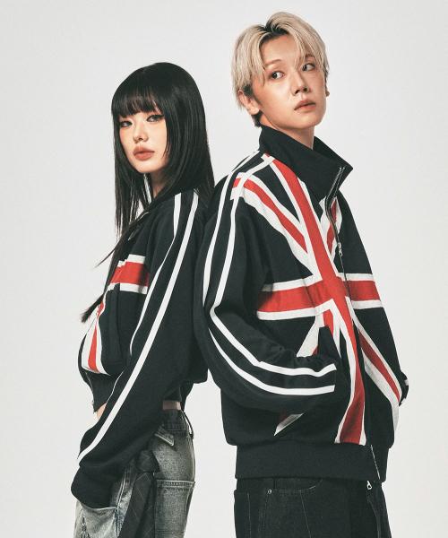 UNION JACK TRACK TOP NAVY