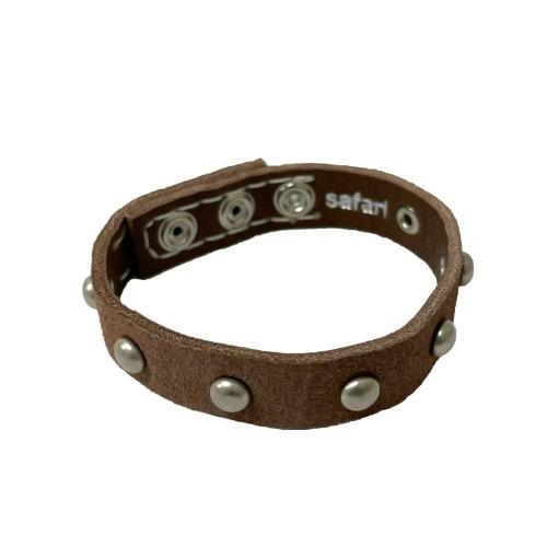 VEGETABLE TANNED LEATHER BRACELET (BROWN)
