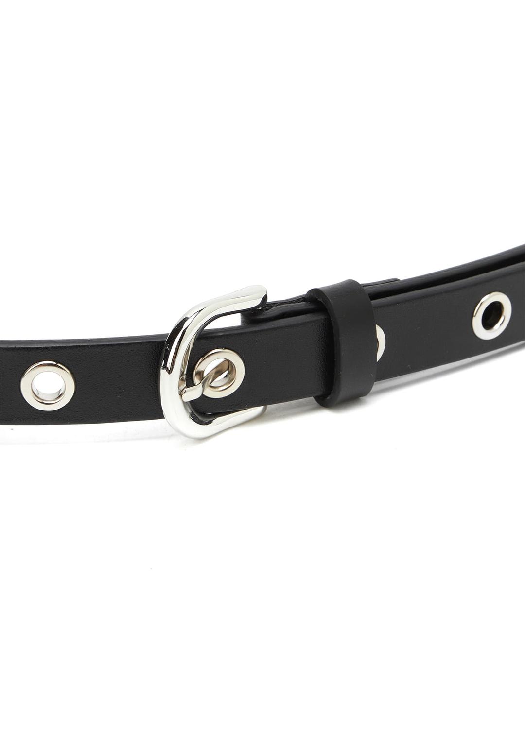 [5TH REORDER] EYELET LEATHER BELT (BLACK)