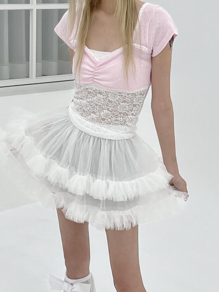 프루티퍼커리 FRUITY SELECT - Lace Half Sleeve (3color)