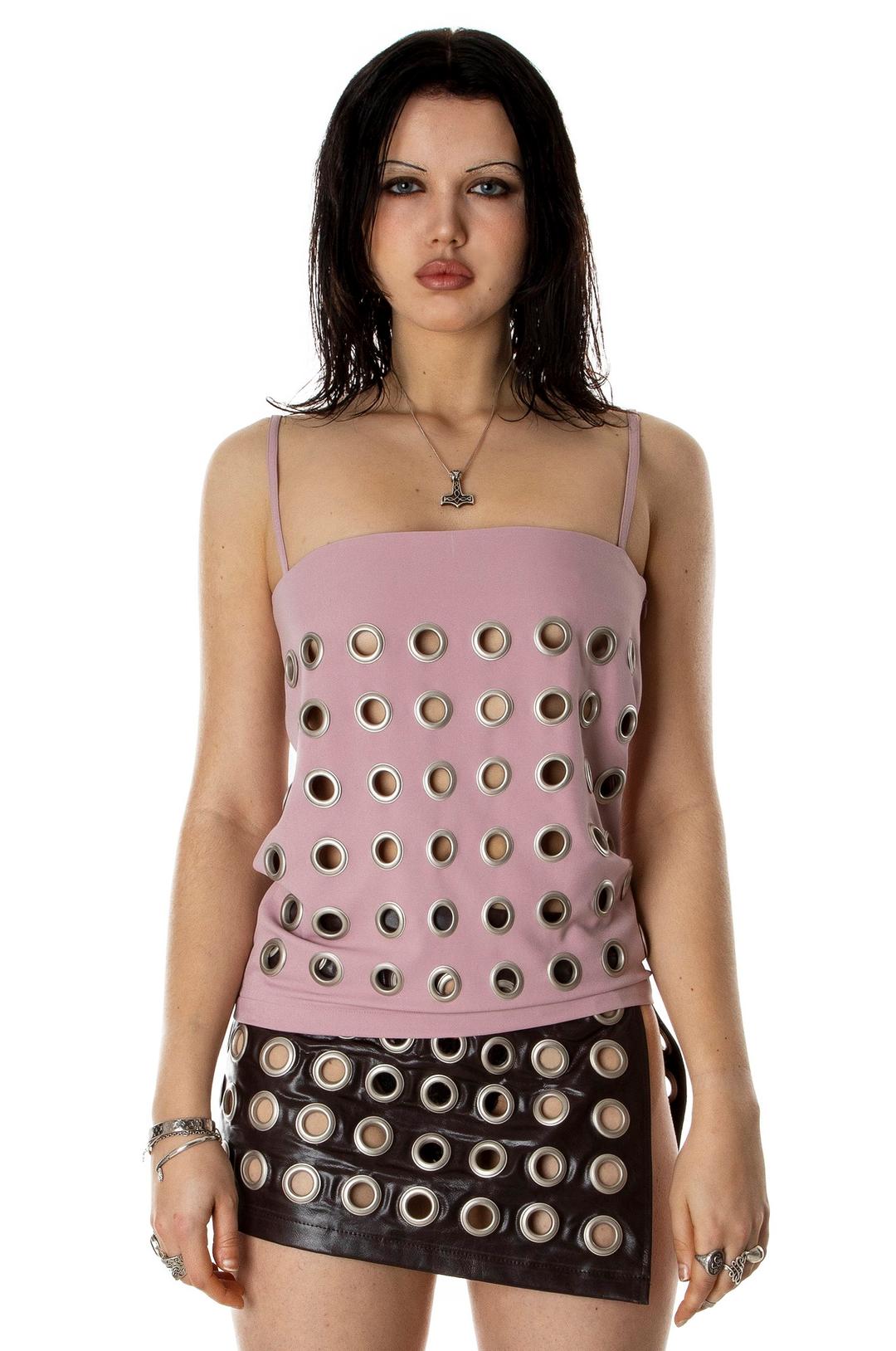.eyelet cami pink — .nibgnus