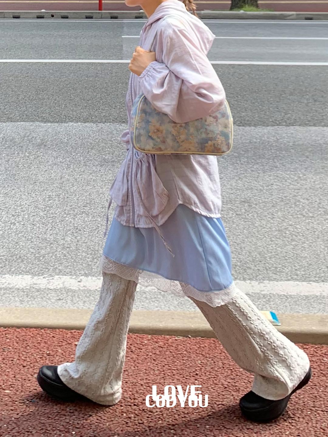 (made♥) twist bootscut pants (gray)