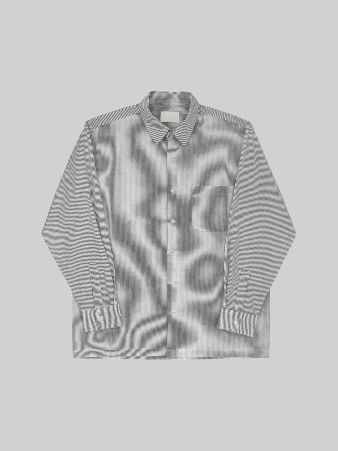 [prts made] 릴렉스드핏 워싱 셔츠(navy stripe)