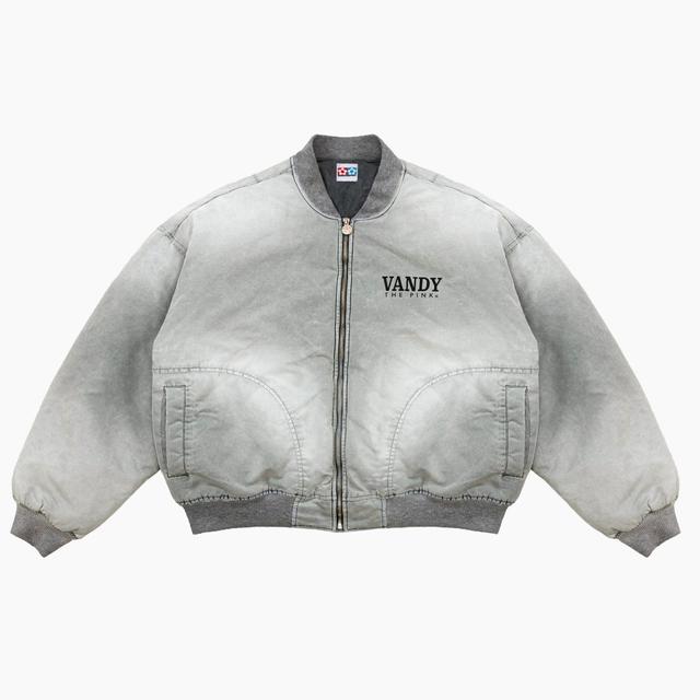 VANDY THE PINK Washed Vintage Bomber "Washed Heather Grey\"