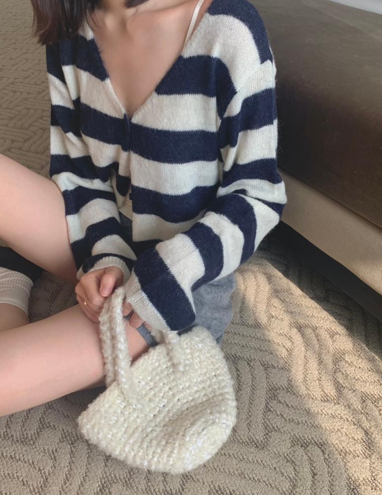 (당일) 버니 알파카 단가라 가디건