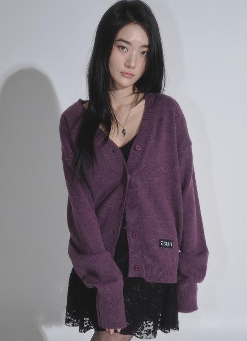 애즈온(ASON)  HAPPER CARDIGAN / PURPLE - 사이즈 & 후기 | 무신사