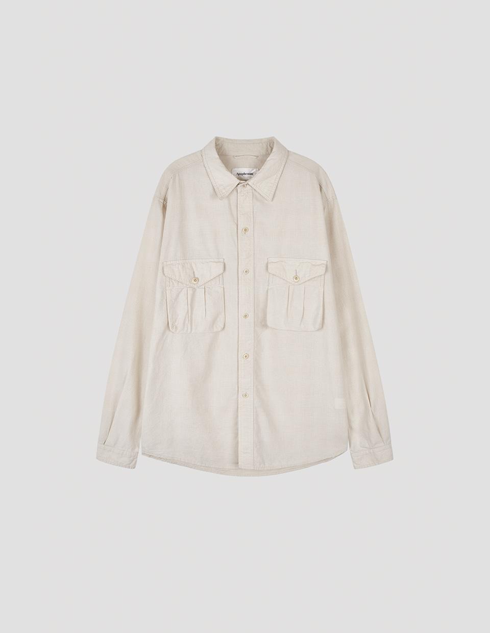 Garment Washed Lumberjack Shirt_Parchment