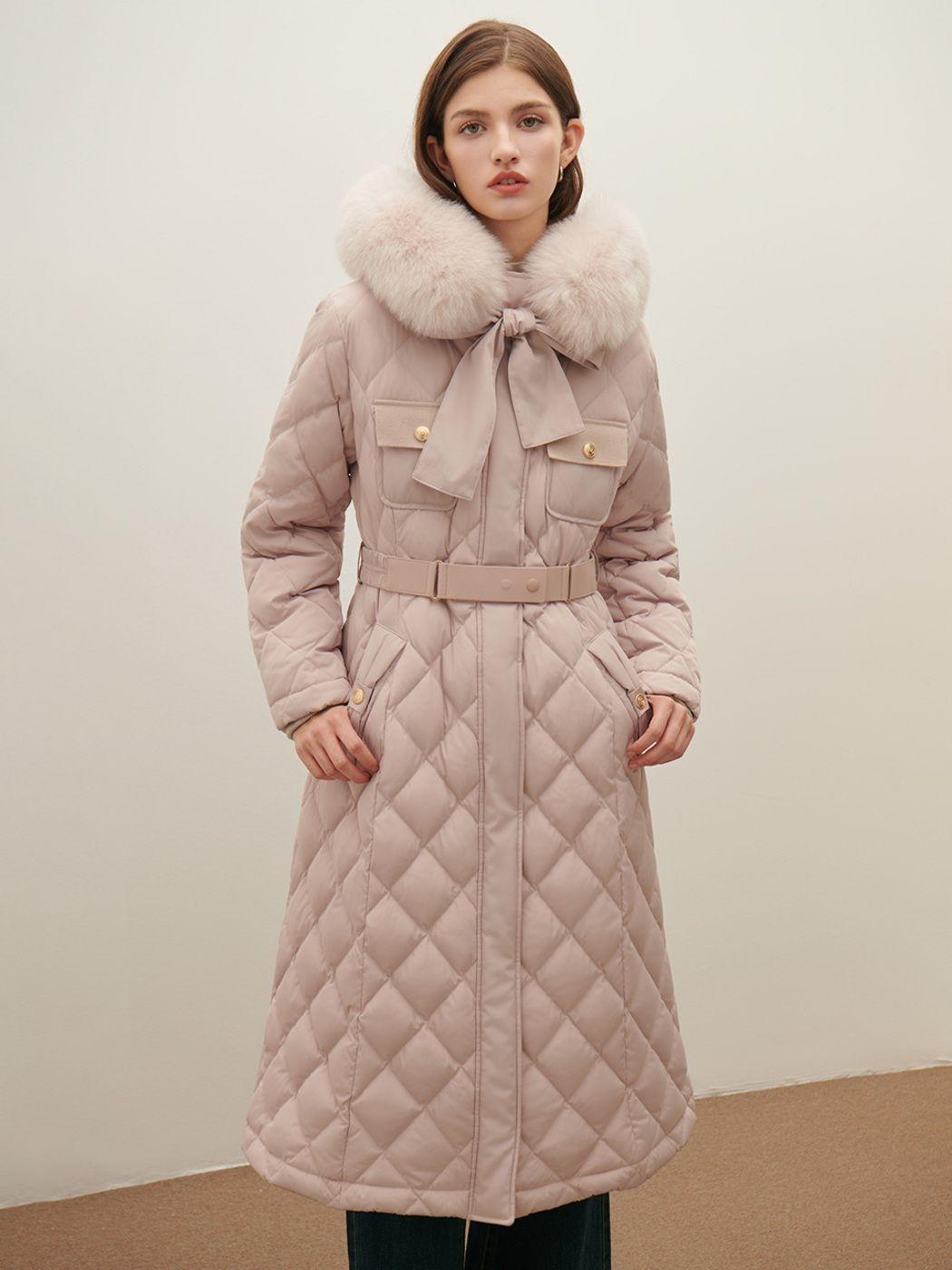 폭스퍼 퀼팅 롱패딩(S254B802)