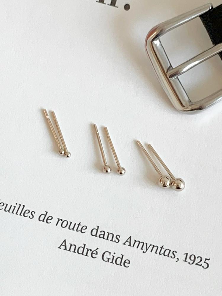 14k 클래식 볼 귀걸이 무도금 리얼 화이트골드