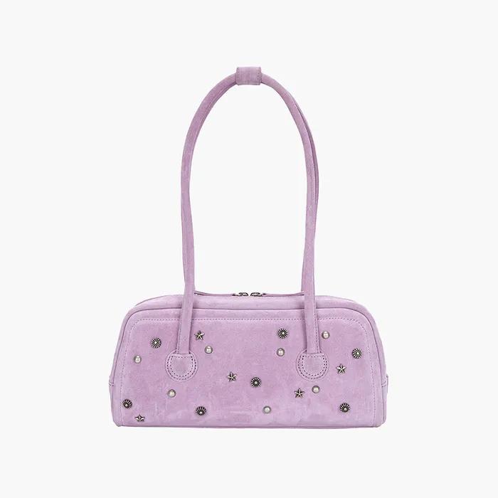 SOFT BOSTON EW_lavender pink studded suede