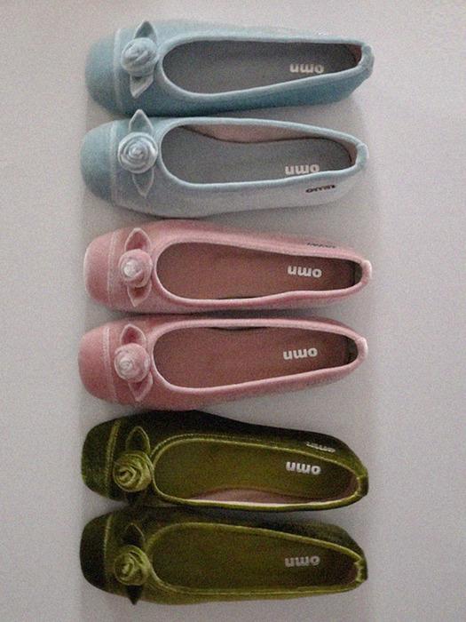 omn Rose Velvet Flat Shoes _6Colors