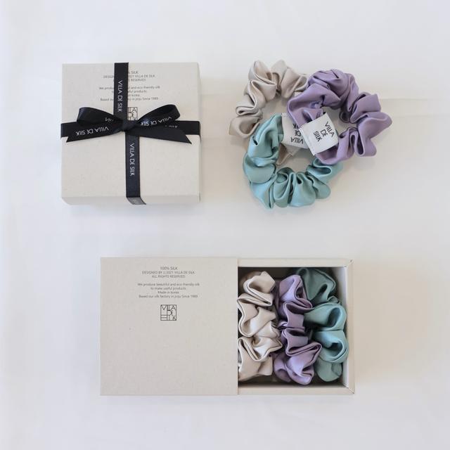 Baby scrunchie 3set (Silver/Purple fog/Teal green)