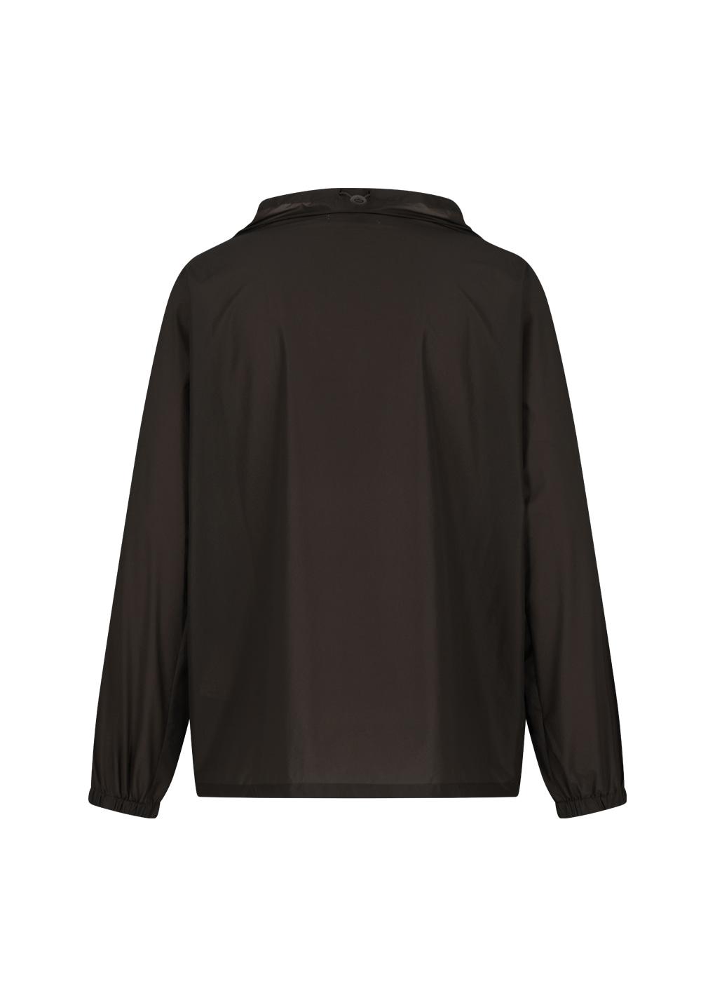sheer nylon cowl neck anorak, brown