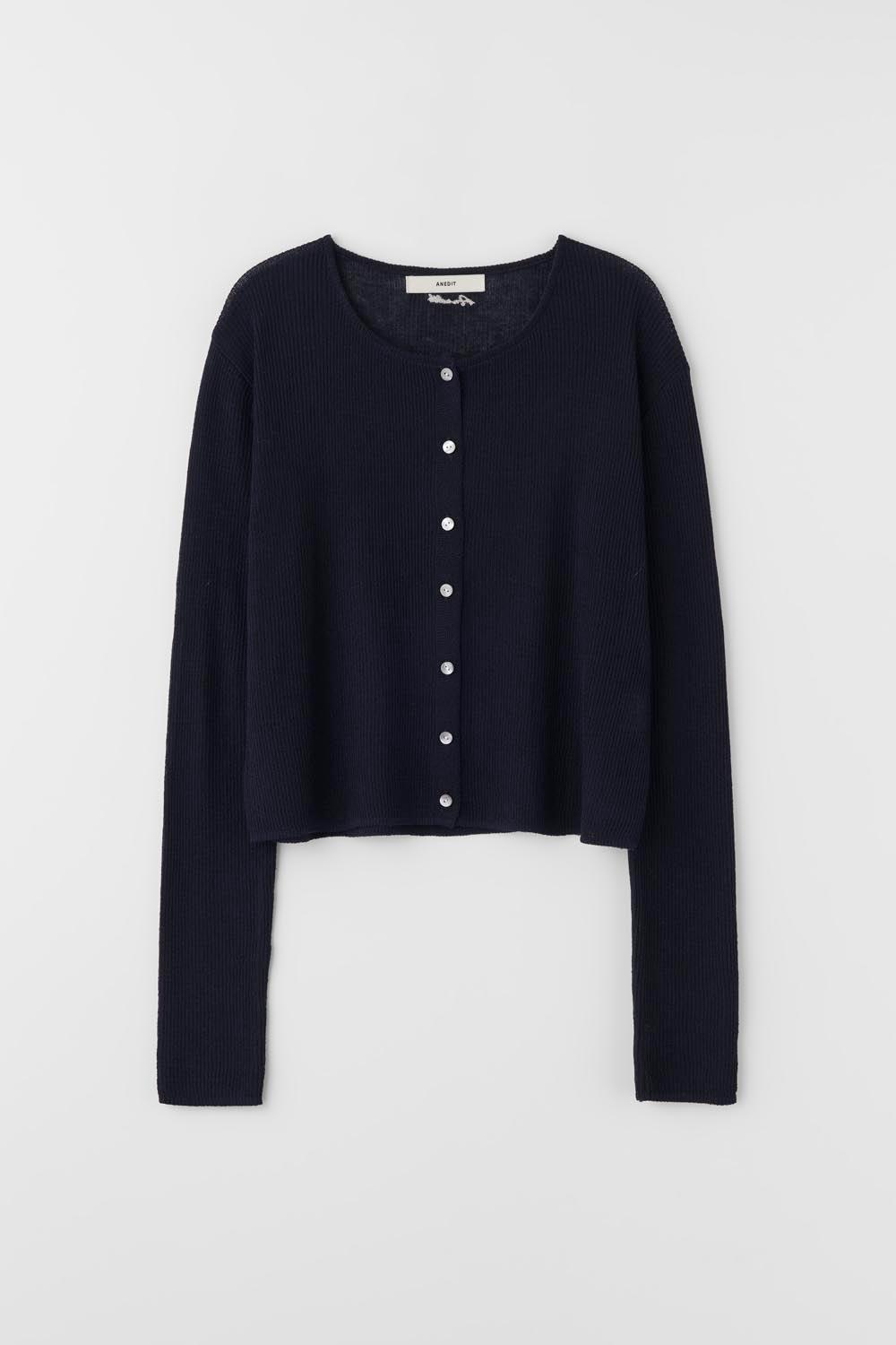 D Lou Linen Crop Cardigan_Navy
