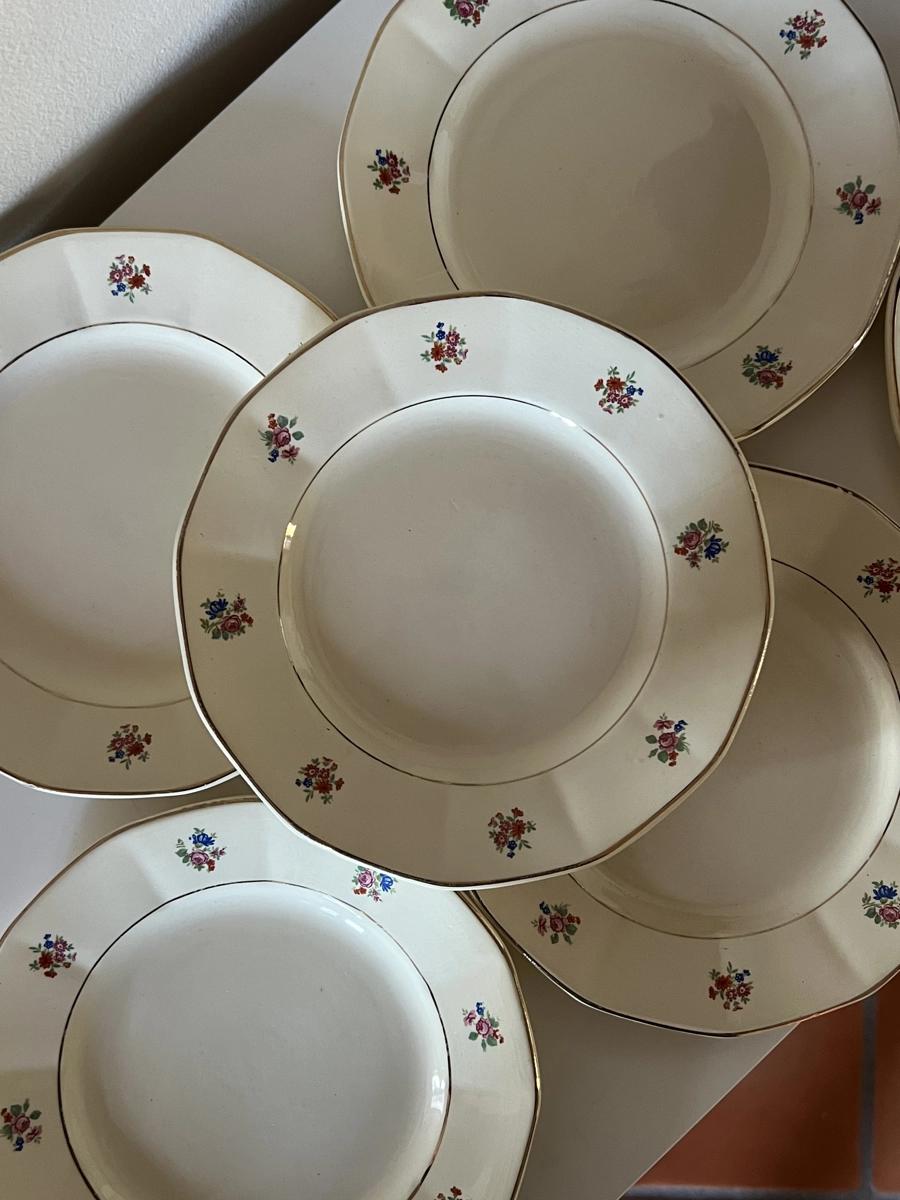 1950s 디구앙 시그니처 플라워 모티브 보울 접시