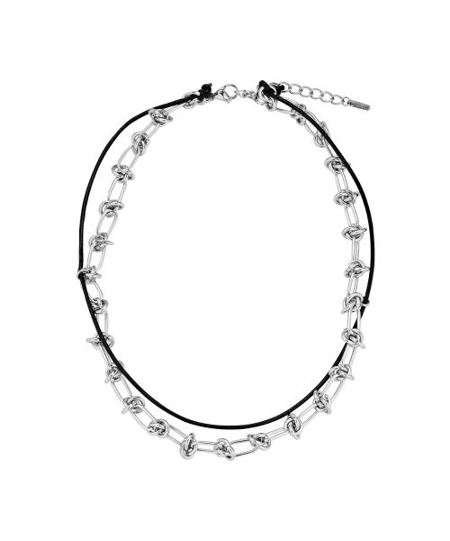 SN.143 LEATHER CHAIN NECKLACE