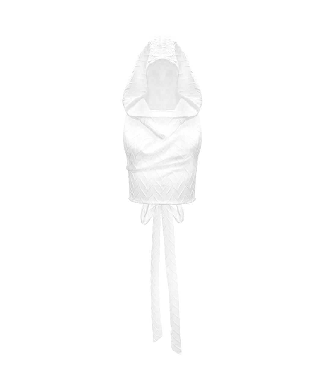S/NO.24 BACKLESS HALTER HOODIE, WHITE