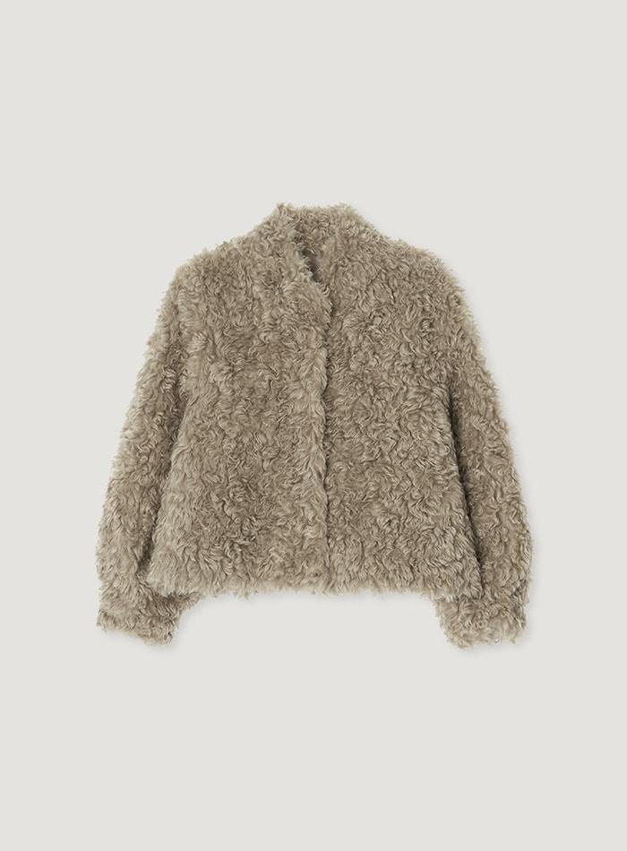CHARLEE FUR JACKET_BEIGE