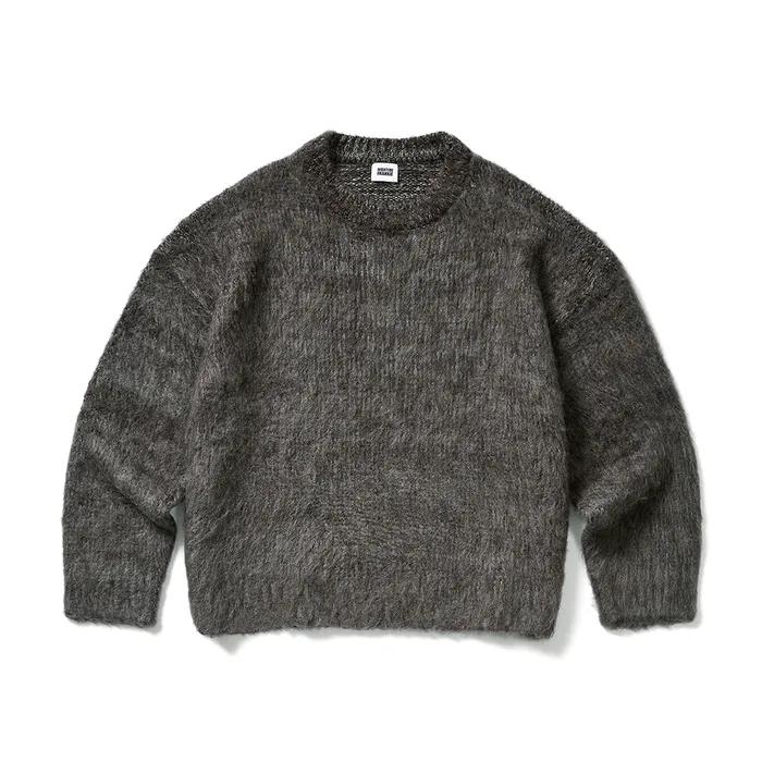 Brushed Multi-Gradient Crew Knit Charcoal