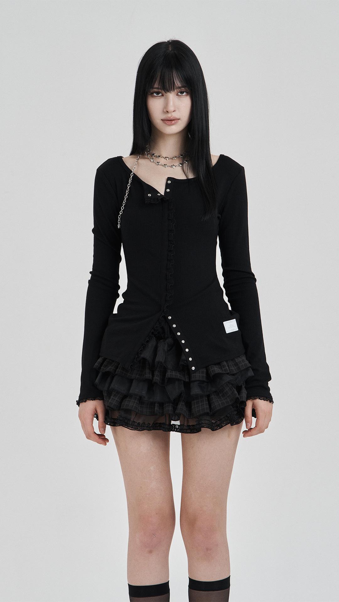 BlackMy one lace trimcardigan