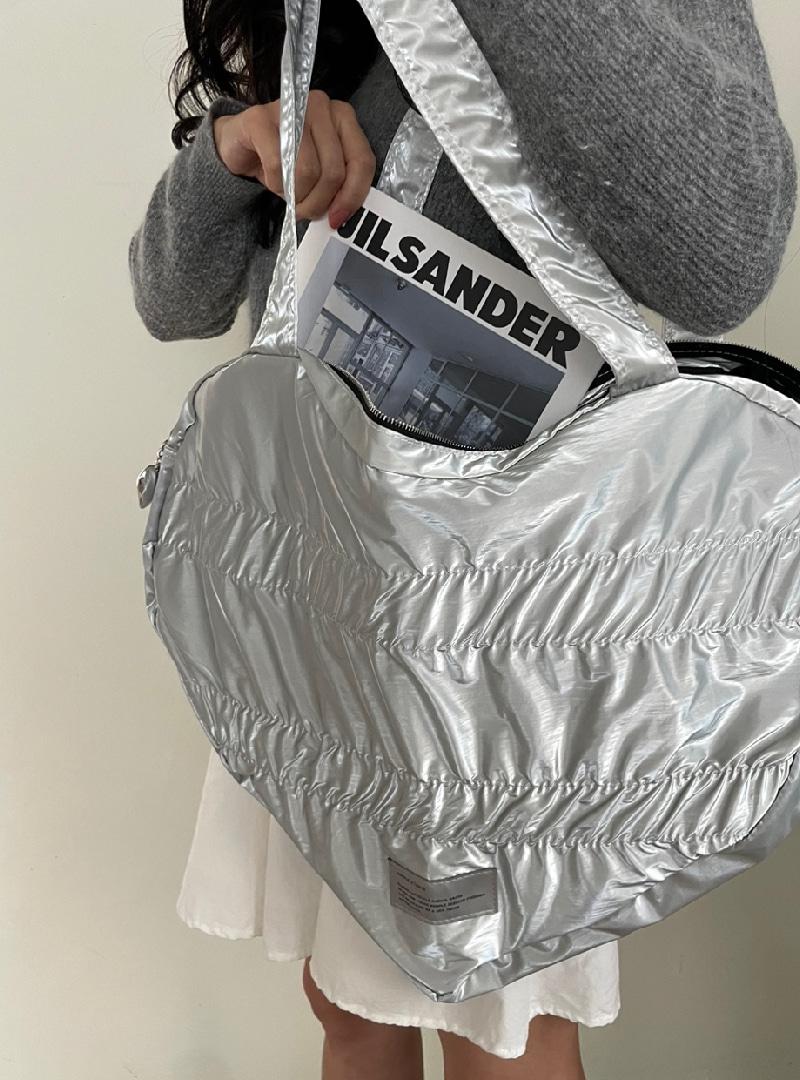 [ love item ]  봄맞이 20%_글리 셔링 하트 라지 백(2color)