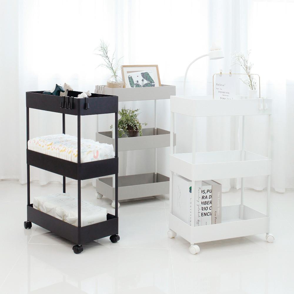 이동식 트롤리 틈새선반 수납장 3단