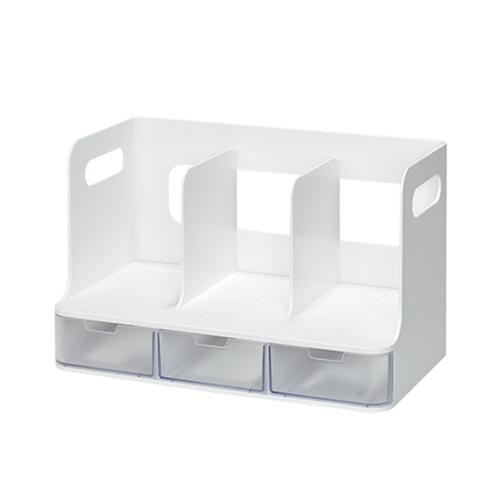 시스맥스 올리오 3단 책꽂이 WH(투명) 280839/ 391*220*250