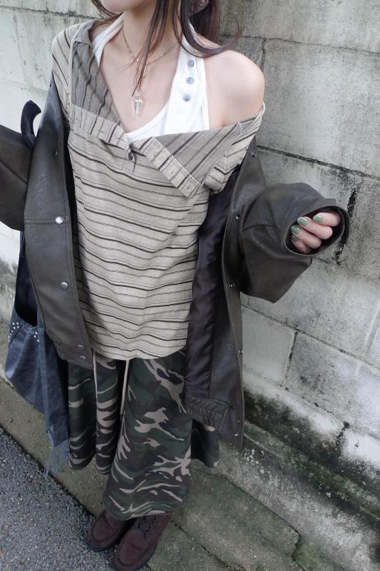 wool button halter sleeveless (4color)