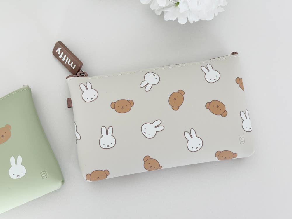 일본 미피 miffy  실리콘 사각 플랫 큰 파우치 미피&보리스