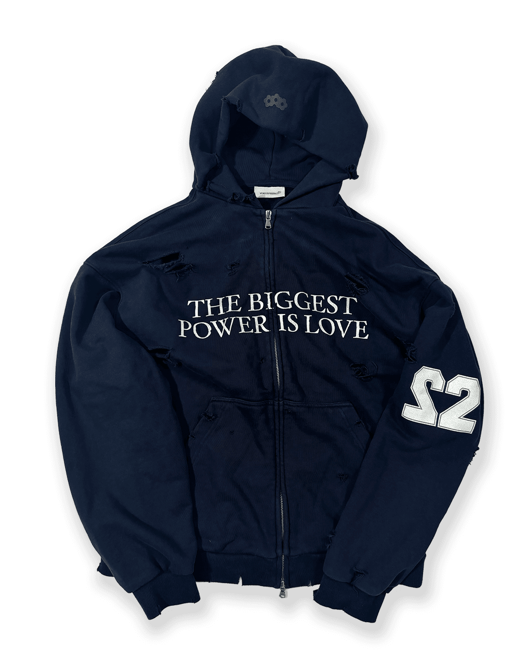 BPL Damaged Hoodie Zip Up  / NAVY(PRE-ORDER)