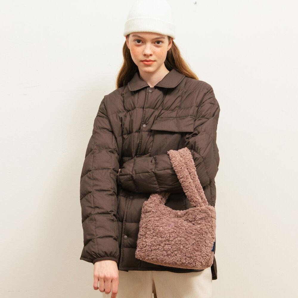 스퀘어 퀼팅 다운 셔켓 (Dark Brown)