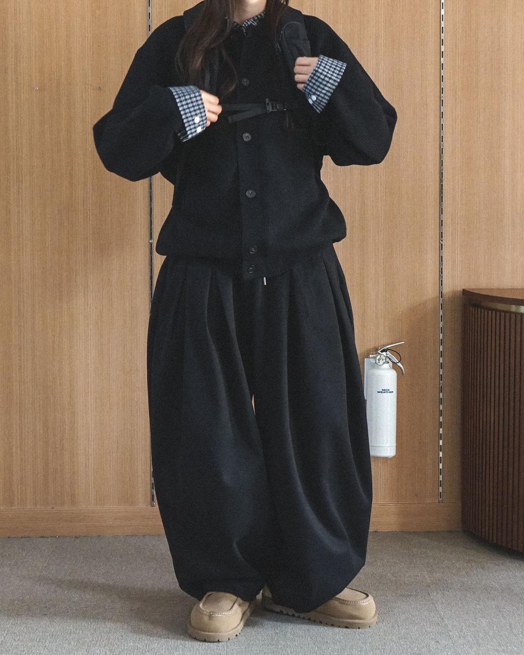 GRAIN CHECK LAYERED CARDIGAN