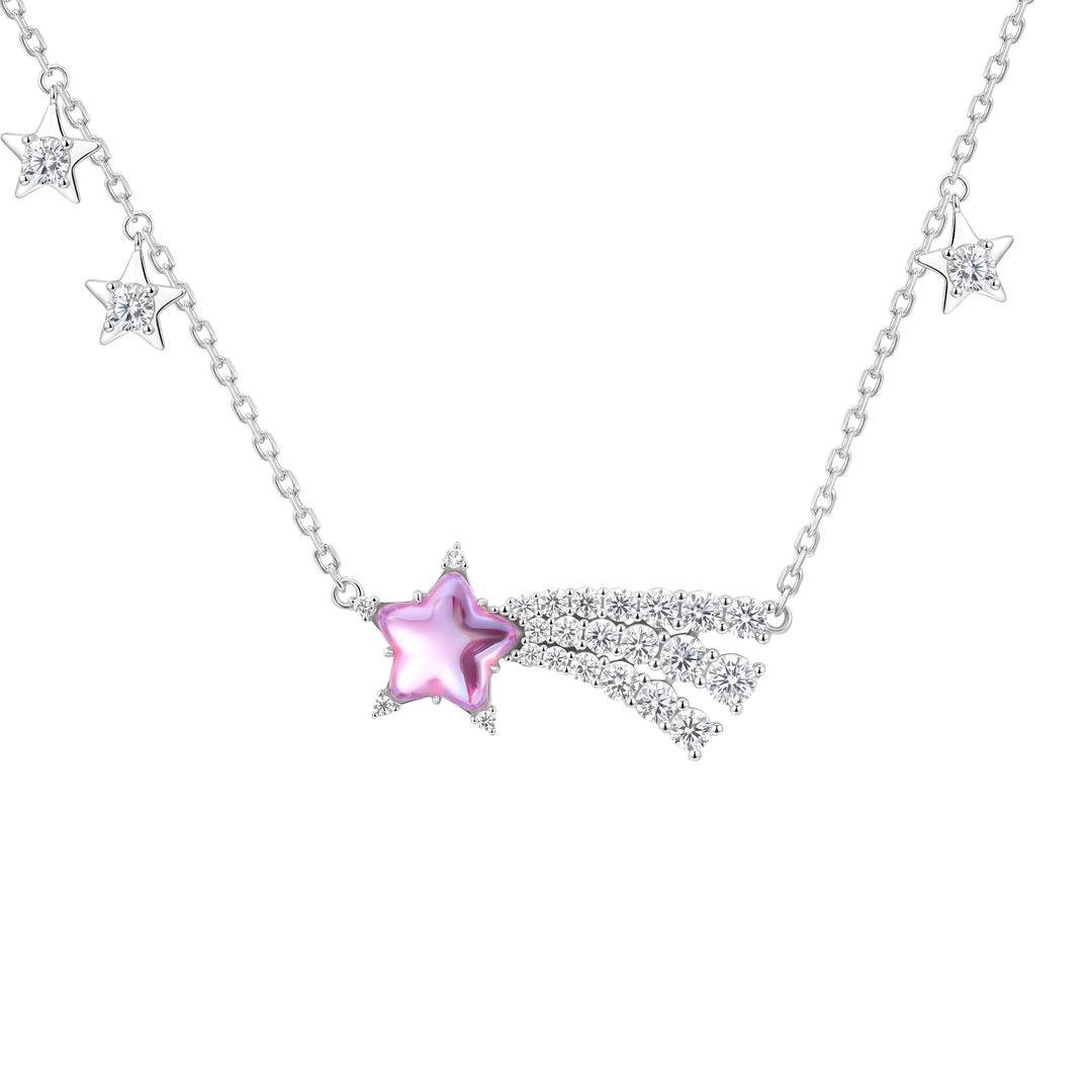 Paradise / Shooting Star Chain Necklace - Pink