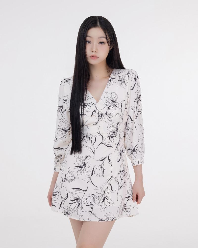 [MADE] Lily 플라워 브이넥 원피스 -CREAM