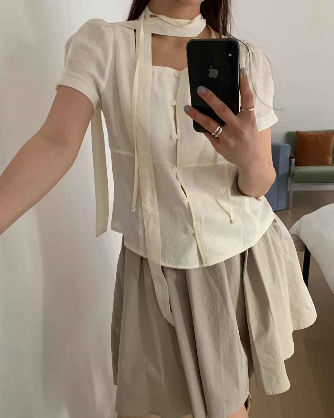 셀렉트한 [무료배송] Drawing half blouse