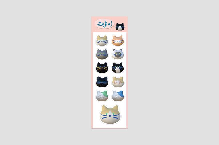 [노낫네버] 씰스티커 - 3D 캣