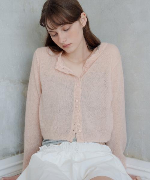 Mini Scallop Knit Cardigan